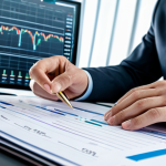 A professional market research analyst, fully clothed in a modest business suit, sitting at a sleek desk in a modern, well-lit office. The analyst is focused on large, interactive holographic data visualizations that display complex consumer behavior patterns and charts, reflecting deep understanding and innovative insights. The scene conveys a sense of intellectual precision and forward-thinking analysis. perfect anatomy, correct proportions, natural pose, well-formed hands, proper finger count, natural body proportions, professional, safe for work, appropriate content.