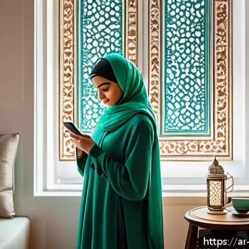 소비자 심리의 변화 탐구하기 - A modern Middle Eastern woman in modest, stylish attire browsing an online shopping app on her smart...