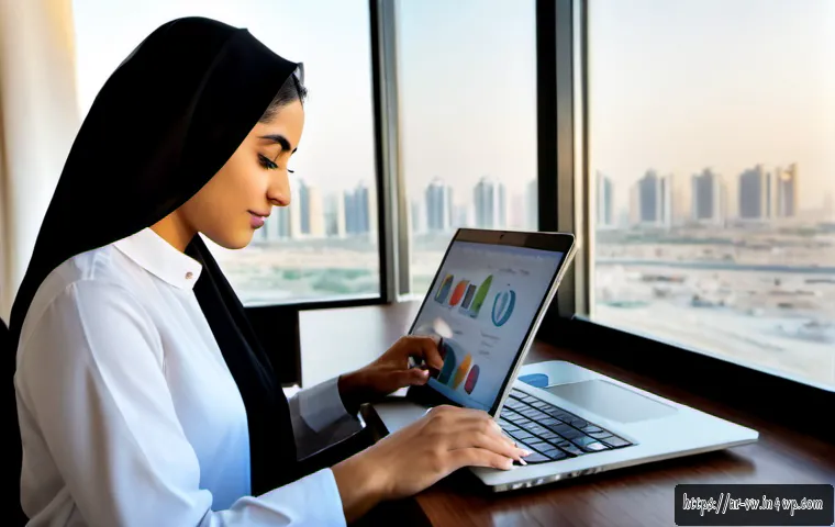 Home 17 소비자 심리와 고객 행동 분석의 중요성 - Photorealistic modern market research office in Riyadh, an Arab female consumer behavior analyst in ...